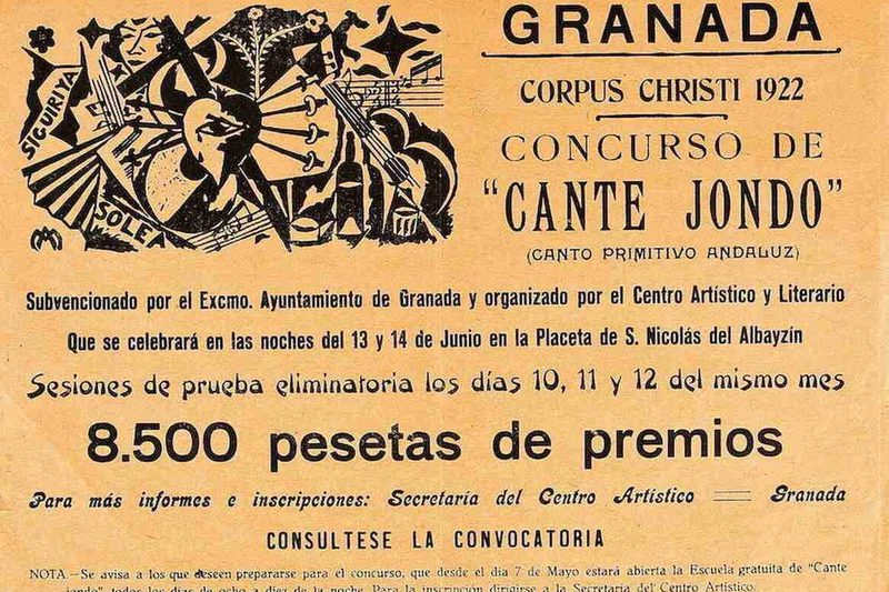 Advert for Cante Jondo contest 1922