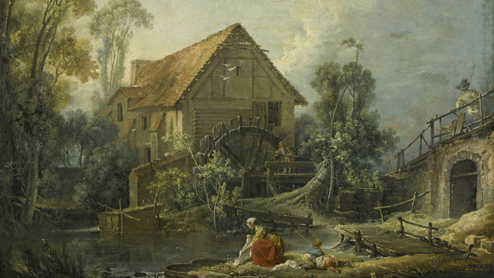 A painting of a mill - Le Moulin by François Boucher