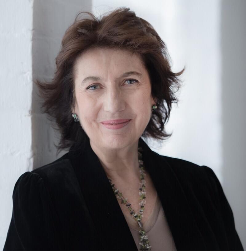 Portrait of Imogen Cooper smiling to camera