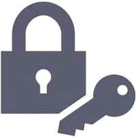 Password Reset Icon - A Padlock and Key