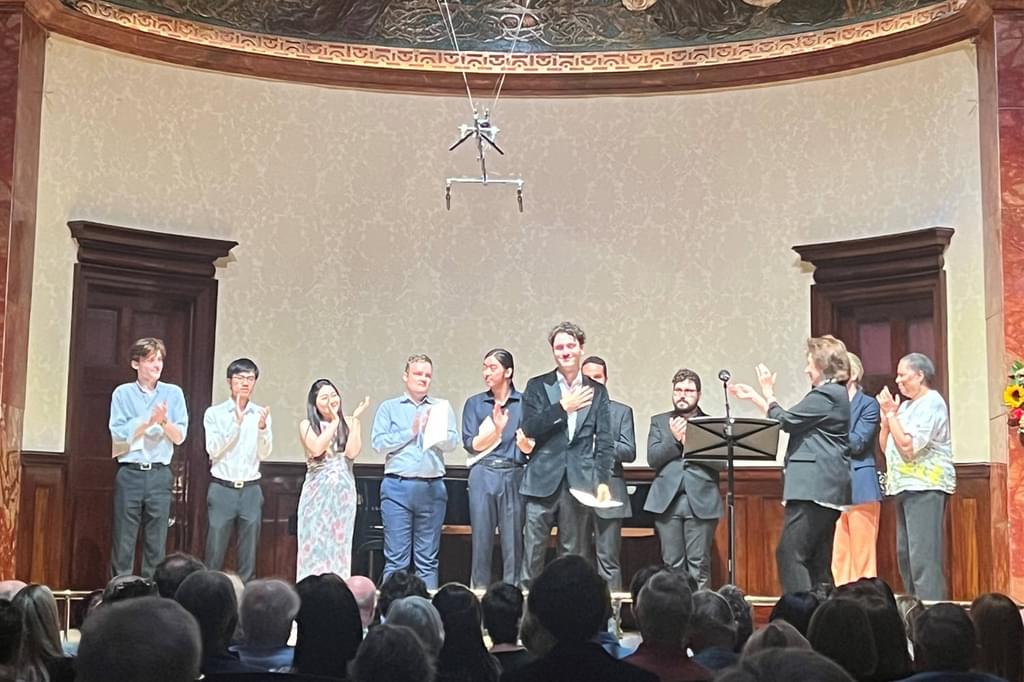 Bicentenary prize finalists on stage