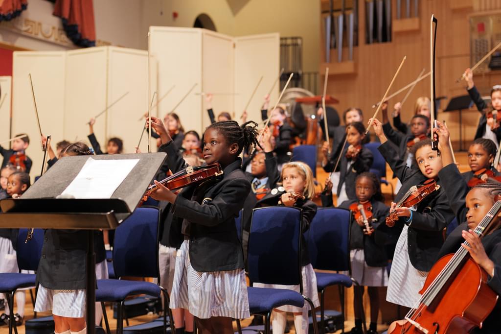 Image of children performing in the Academy’s Community First Strings Experience