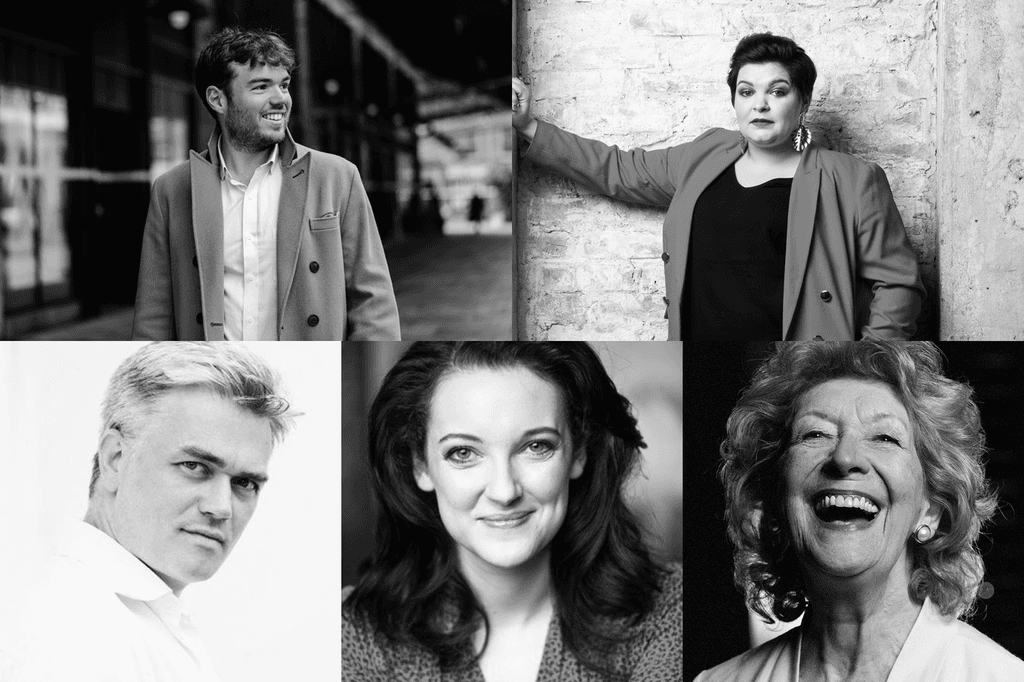 A black and white montage of Academy alumni honoured at the Gramophone awards 2023, including Timothy Ridout, Ed Gardner, Dame Felicity Lott, Jennifer France and Claire Barnett-Jones