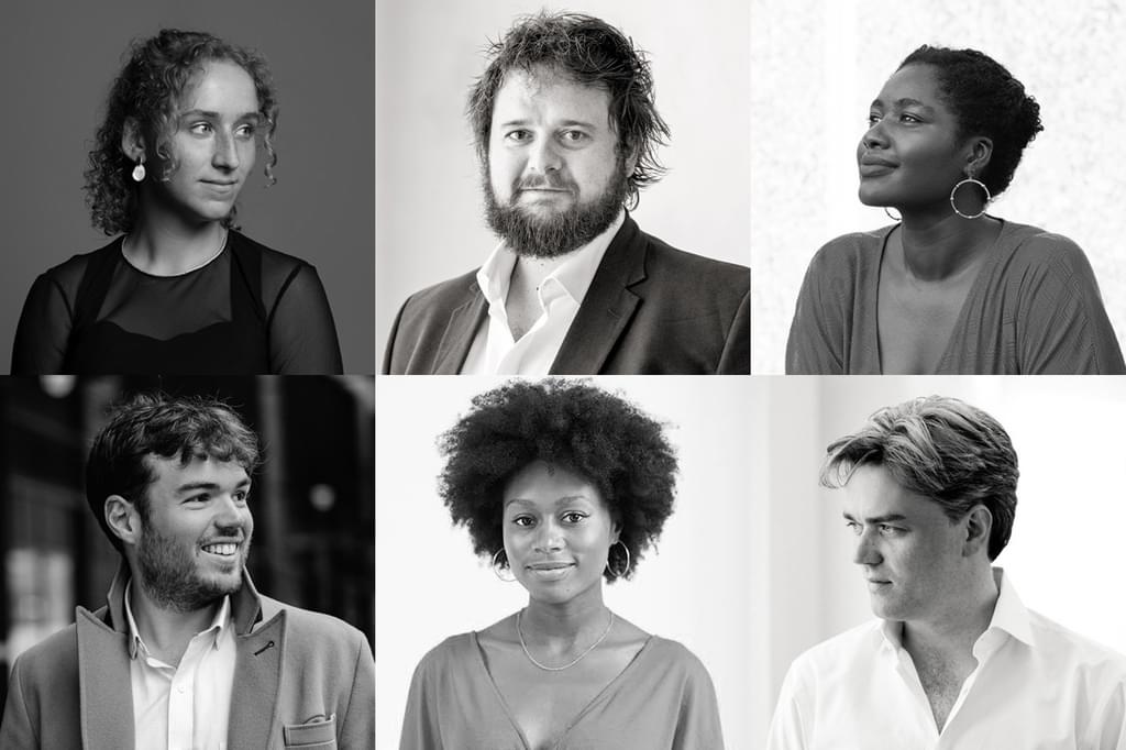 Composite image of six musicians' headshots
