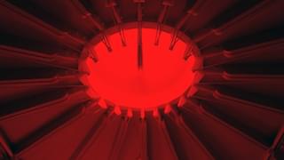 Decorative image of the ceiling of a concert hall