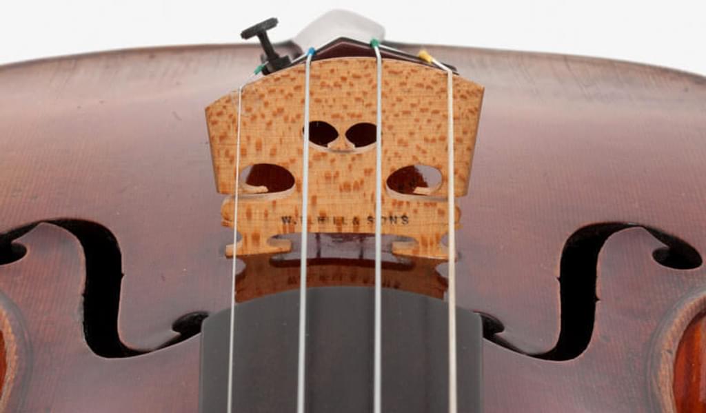 The saddle of a Viotti ex Bruce Stradivarius