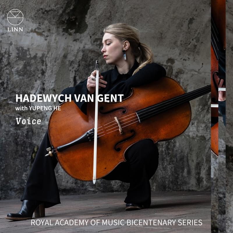 Hadewych van Gent holds a cello on its side