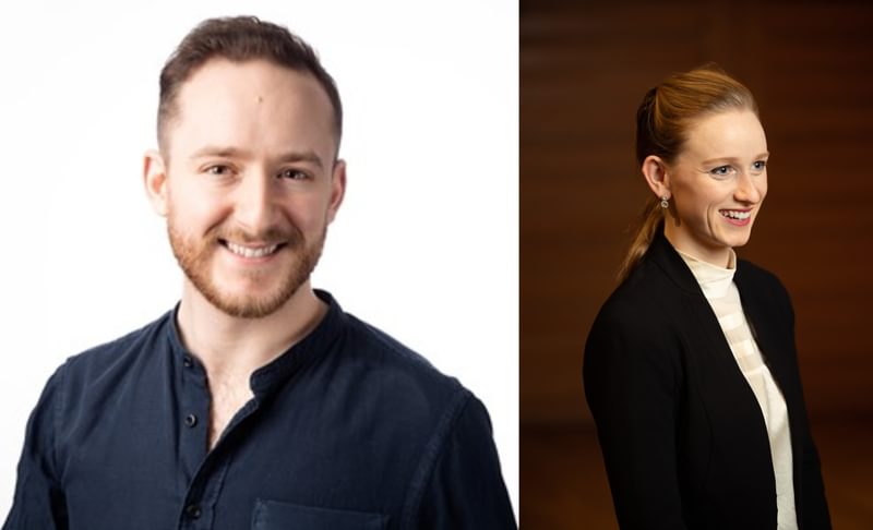 Combined headshots for Jamie Wright and Tori Longdon