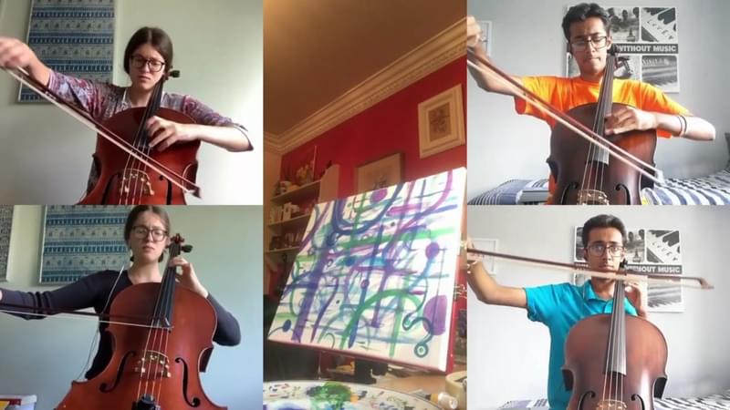 Various musicians perform to webcam from home