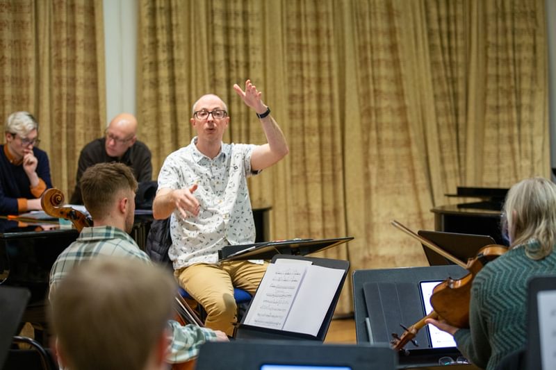 The Riot ensemble in rehearsal